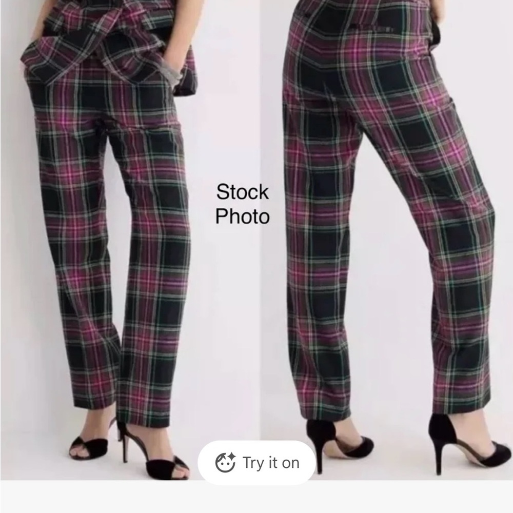 J. Crew Plaid Women's Pants - Pink and Black